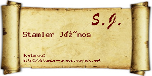 Stamler János névjegykártya