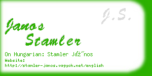 janos stamler business card